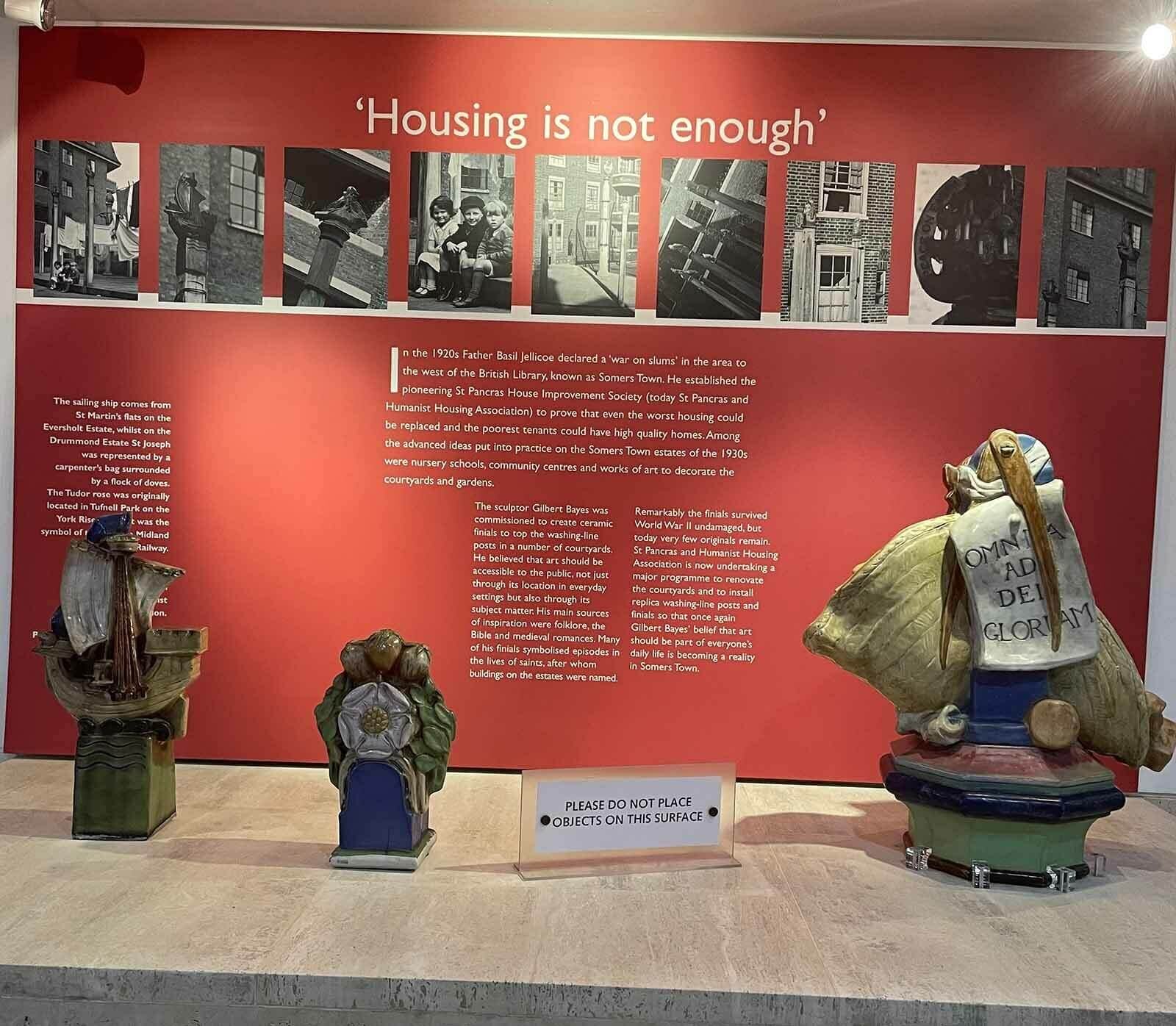 Exhibition in the British Library calling attention to housing inequality.