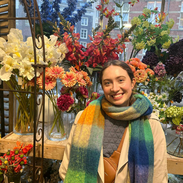 Elizabeth Bernath at a flower shop in London.