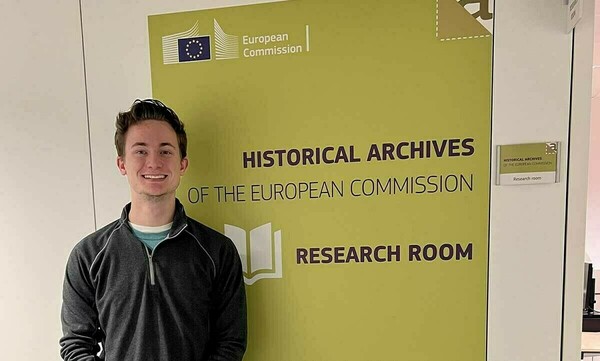 Jake Miller on my first day of research at the Historical Archives of the European Commission.