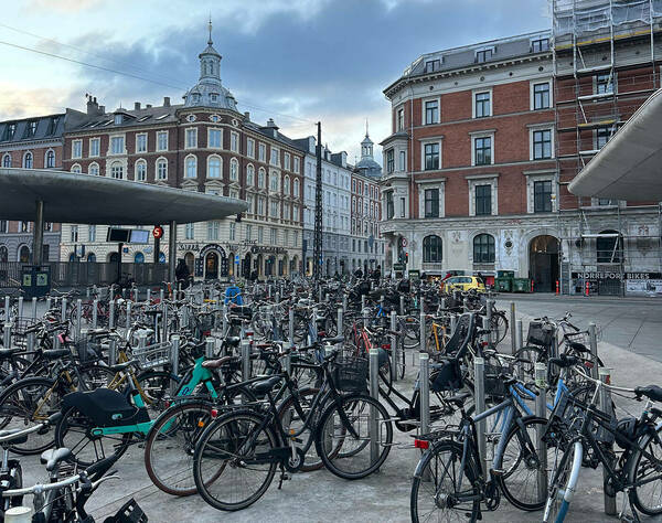 Bikes outside the Nørreport Metro Station